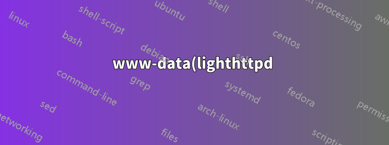 www-data(lighthttpd)를 sudoer로 설정하면 작동하지 않습니다.