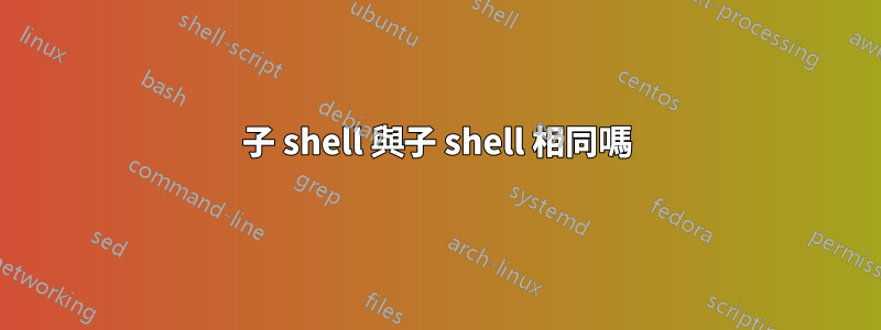 子 shell 與子 shell 相同嗎