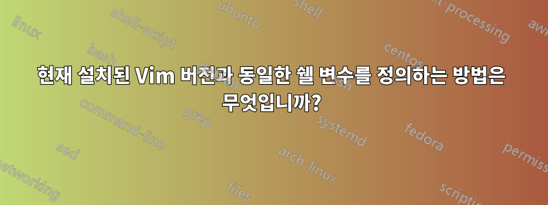 현재 설치된 Vim 버전과 동일한 쉘 변수를 정의하는 방법은 무엇입니까?