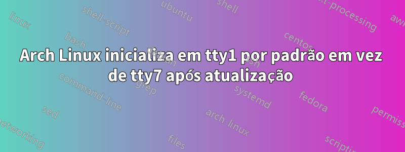 Arch Linux inicializa em tty1 por padrão em vez de tty7 após atualização