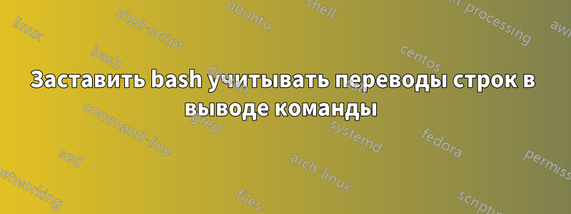 Заставить bash учитывать переводы строк в выводе команды 