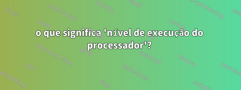 o que significa 'nível de execução do processador'?