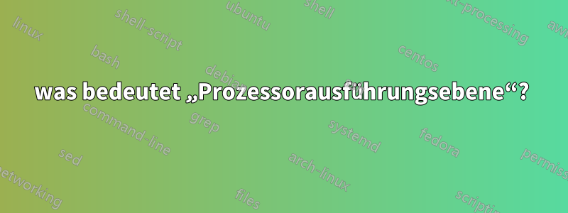 was bedeutet „Prozessorausführungsebene“?