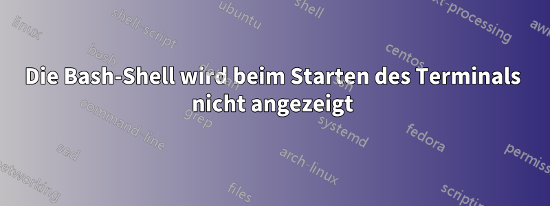 Die Bash-Shell wird beim Starten des Terminals nicht angezeigt