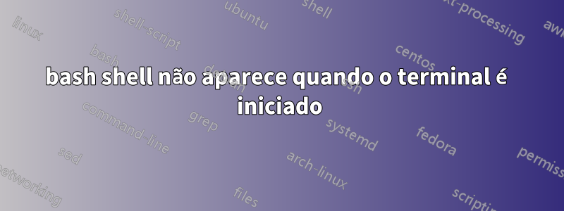 bash shell não aparece quando o terminal é iniciado