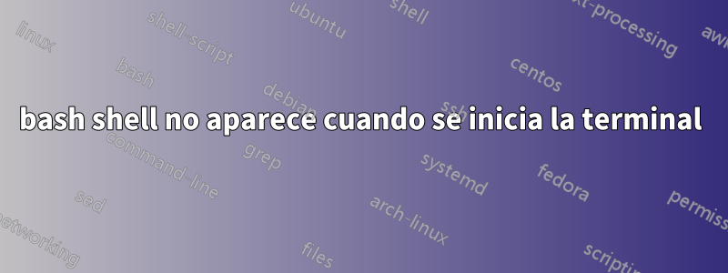 bash shell no aparece cuando se inicia la terminal