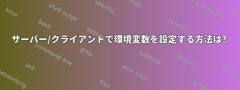 サーバー/クライアントで環境変数を設定する方法は?