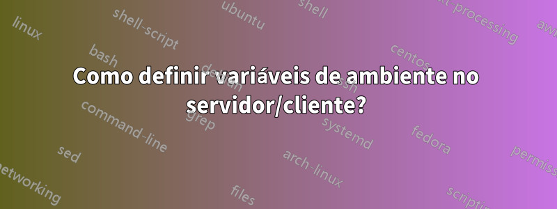 Como definir variáveis ​​de ambiente no servidor/cliente?