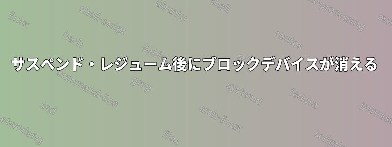 サスペンド・レジューム後にブロックデバイスが消える