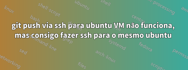 git push via ssh para ubuntu VM não funciona, mas consigo fazer ssh para o mesmo ubuntu