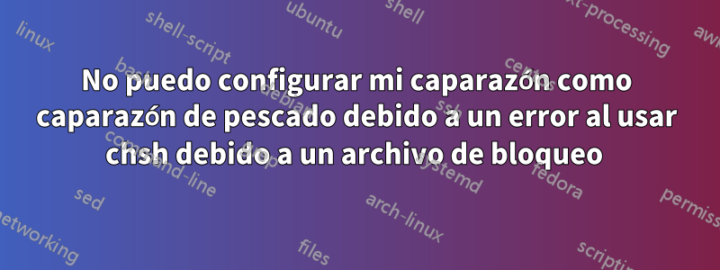 No puedo configurar mi caparazón como caparazón de pescado debido a un error al usar chsh debido a un archivo de bloqueo 