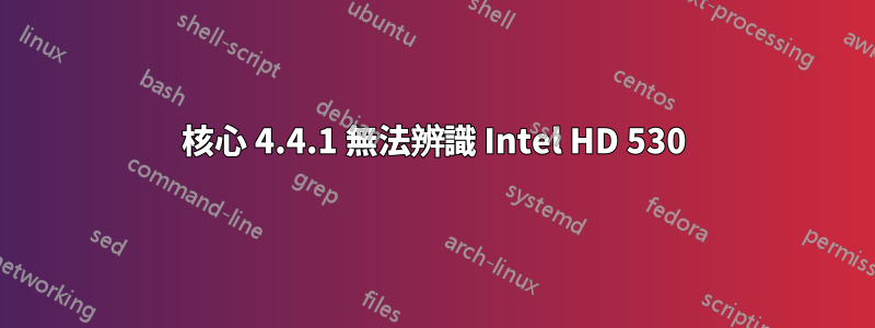 核心 4.4.1 無法辨識 Intel HD 530