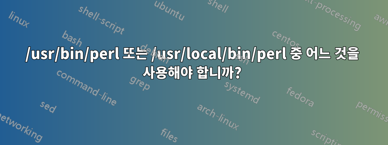 /usr/bin/perl 또는 /usr/local/bin/perl 중 어느 것을 사용해야 합니까?