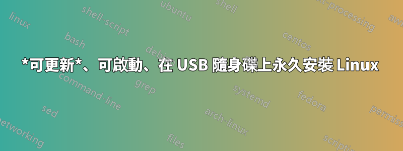 *可更新*、可啟動、在 USB 隨身碟上永久安裝 Linux