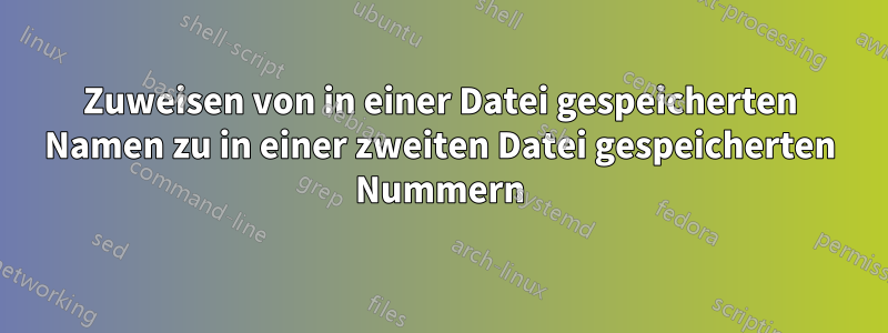 Zuweisen von in einer Datei gespeicherten Namen zu in einer zweiten Datei gespeicherten Nummern