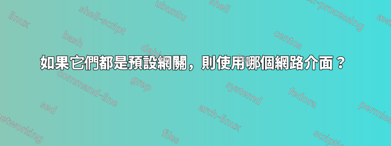 如果它們都是預設網關，則使用哪個網路介面？