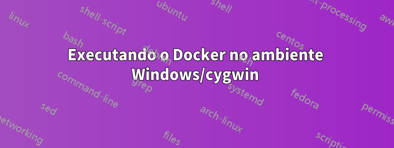 Executando o Docker no ambiente Windows/cygwin