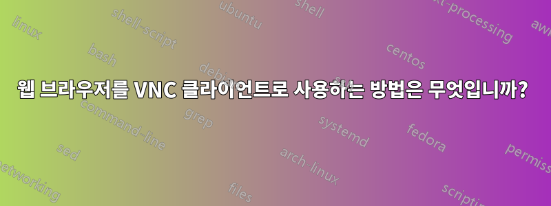 웹 브라우저를 VNC 클라이언트로 사용하는 방법은 무엇입니까?