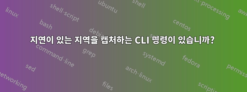 지연이 있는 지역을 캡처하는 CLI 명령이 있습니까?