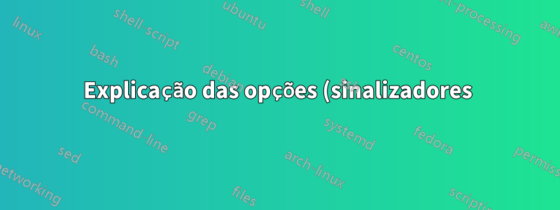 Explicação das opções (sinalizadores) para bash