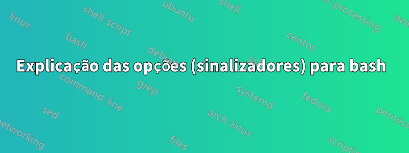 Explicação das opções (sinalizadores) para bash 