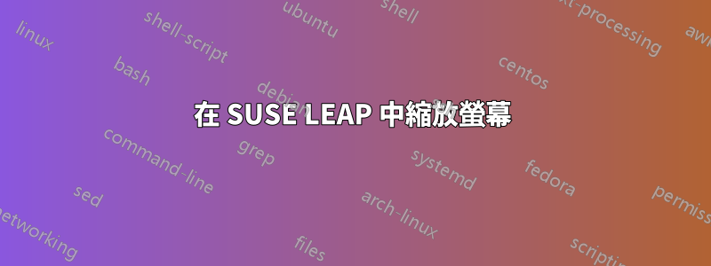 在 SUSE LEAP 中縮放螢幕