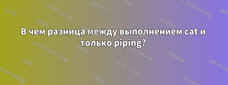 В чем разница между выполнением cat и только piping?