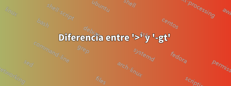 Diferencia entre '>' y '-gt'