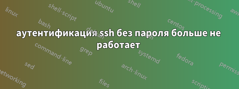 аутентификация ssh без пароля больше не работает