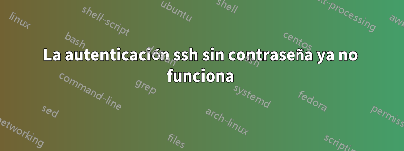 La autenticación ssh sin contraseña ya no funciona