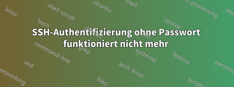 SSH-Authentifizierung ohne Passwort funktioniert nicht mehr