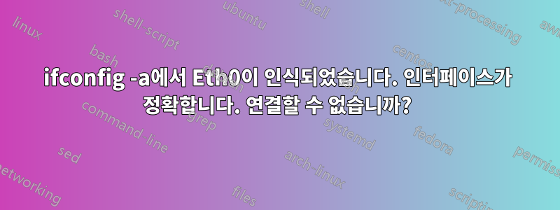 ifconfig -a에서 Eth0이 인식되었습니다. 인터페이스가 정확합니다. 연결할 수 없습니까?