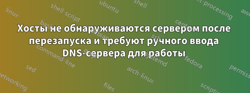 Хосты не обнаруживаются сервером после перезапуска и требуют ручного ввода DNS-сервера для работы