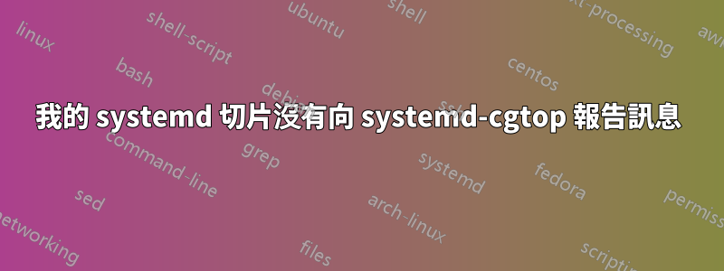 我的 systemd 切片沒有向 systemd-cgtop 報告訊息