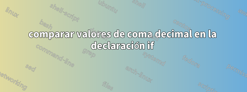 comparar valores de coma decimal en la declaración if