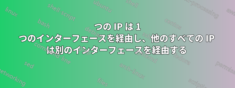 1 つの IP は 1 つのインターフェースを経由し、他のすべての IP は別のインターフェースを経由する