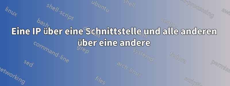 Eine IP über eine Schnittstelle und alle anderen über eine andere