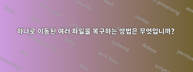 하나로 이동된 여러 파일을 복구하는 방법은 무엇입니까?