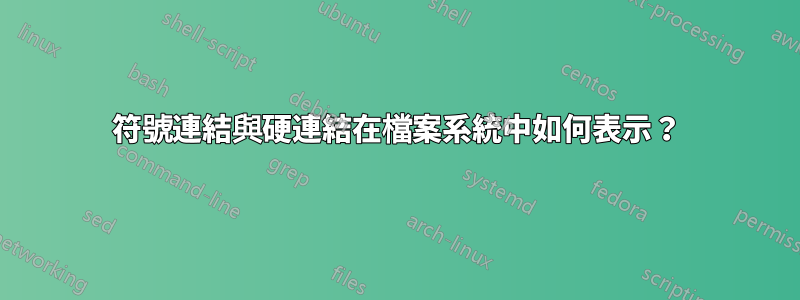 符號連結與硬連結在檔案系統中如何表示？