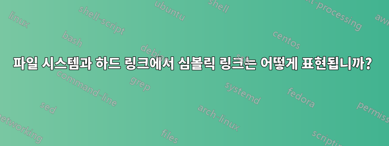 파일 시스템과 하드 링크에서 심볼릭 링크는 어떻게 표현됩니까?