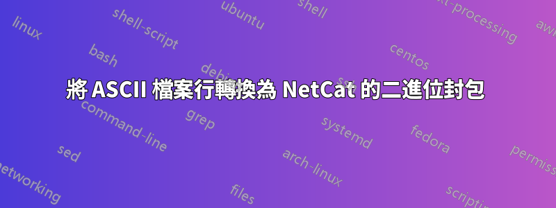 將 ASCII 檔案行轉換為 NetCat 的二進位封包