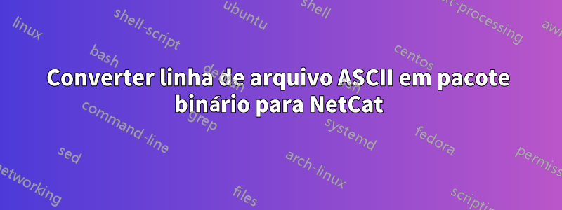 Converter linha de arquivo ASCII em pacote binário para NetCat