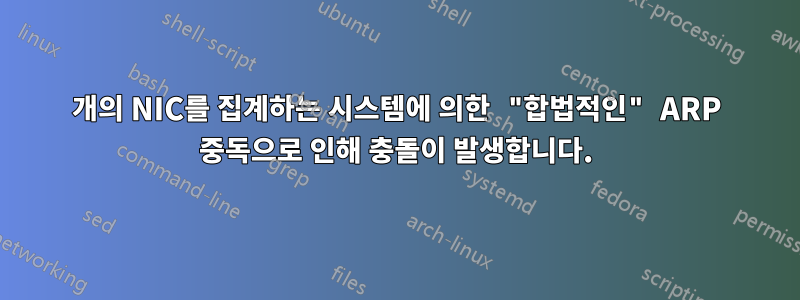 2개의 NIC를 집계하는 시스템에 의한 "합법적인" ARP 중독으로 인해 충돌이 발생합니다.