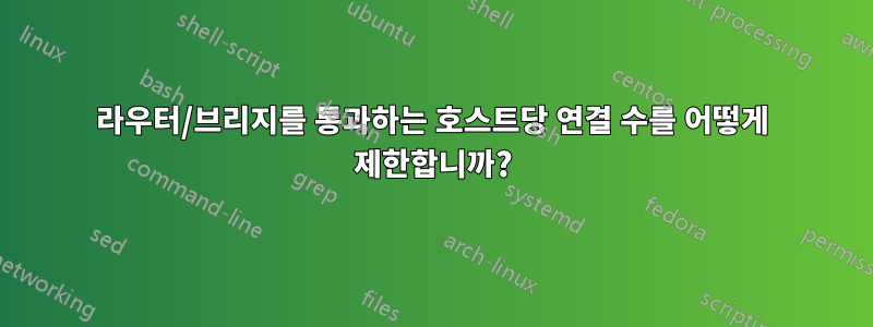 라우터/브리지를 통과하는 호스트당 연결 수를 어떻게 제한합니까?