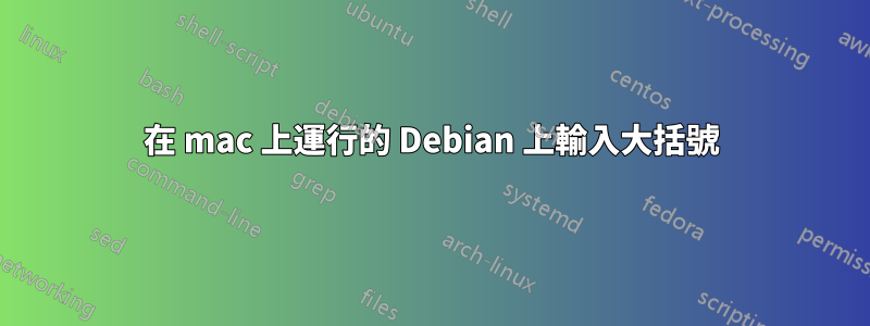 在 mac 上運行的 Debian 上輸入大括號