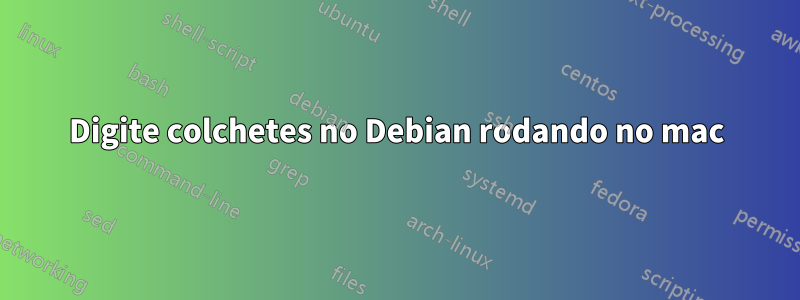 Digite colchetes no Debian rodando no mac