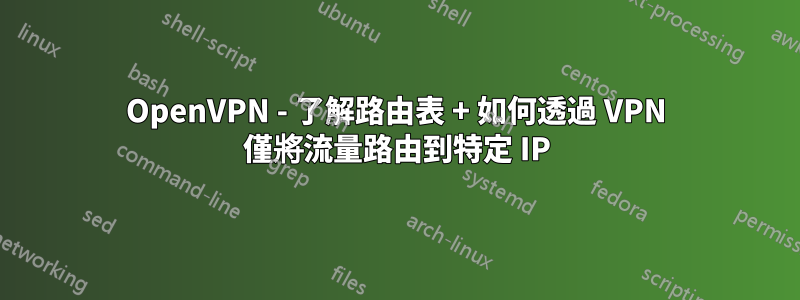 OpenVPN - 了解路由表 + 如何透過 VPN 僅將流量路由到特定 IP