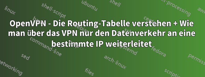 OpenVPN - Die Routing-Tabelle verstehen + Wie man über das VPN nur den Datenverkehr an eine bestimmte IP weiterleitet