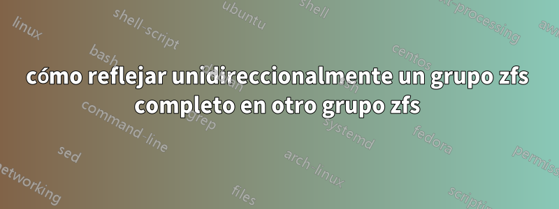 cómo reflejar unidireccionalmente un grupo zfs completo en otro grupo zfs