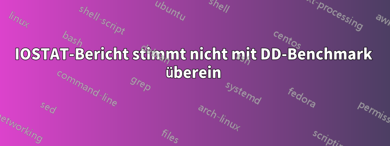 IOSTAT-Bericht stimmt nicht mit DD-Benchmark überein